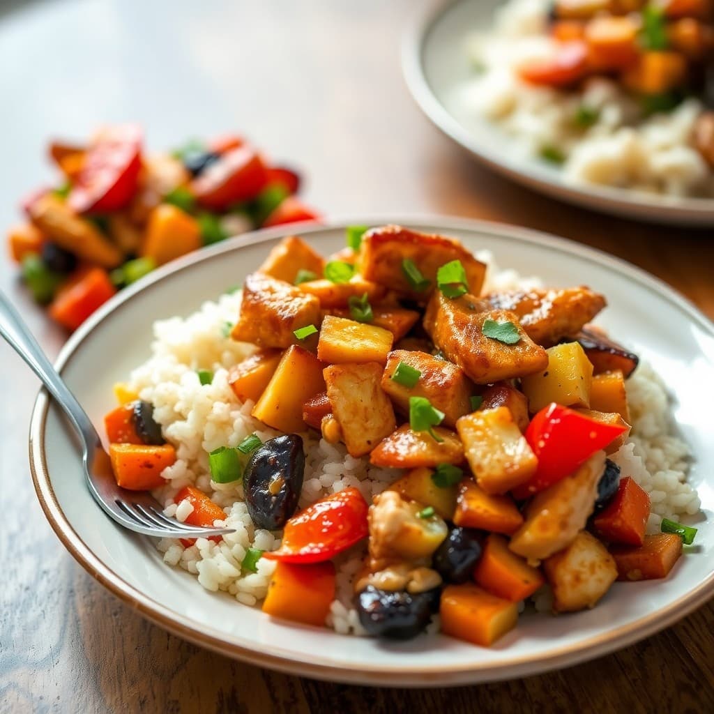 Teriyaki Chicken Rice Bowls with Roasted Veggies