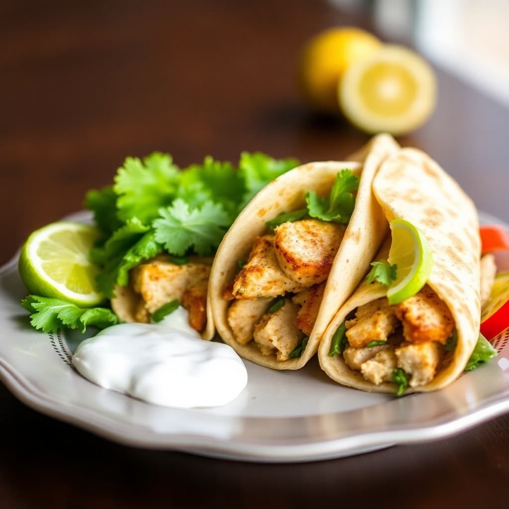 Zesty Lemon Chicken Souvlaki Wraps
