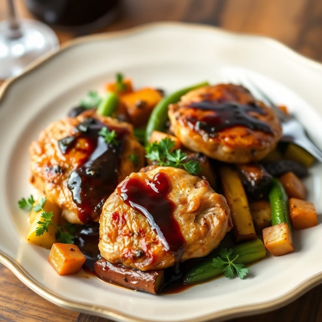 Balsamic Glazed Chicken and Roasted Vegetables