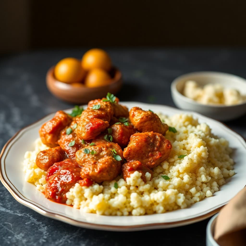 Vibrant Moroccan-Style Chicken Tagine with Cauliflower Couscous