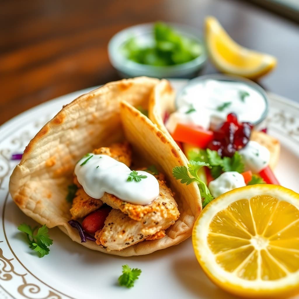 Lemon-Herb Chicken Pitas with Tzatziki