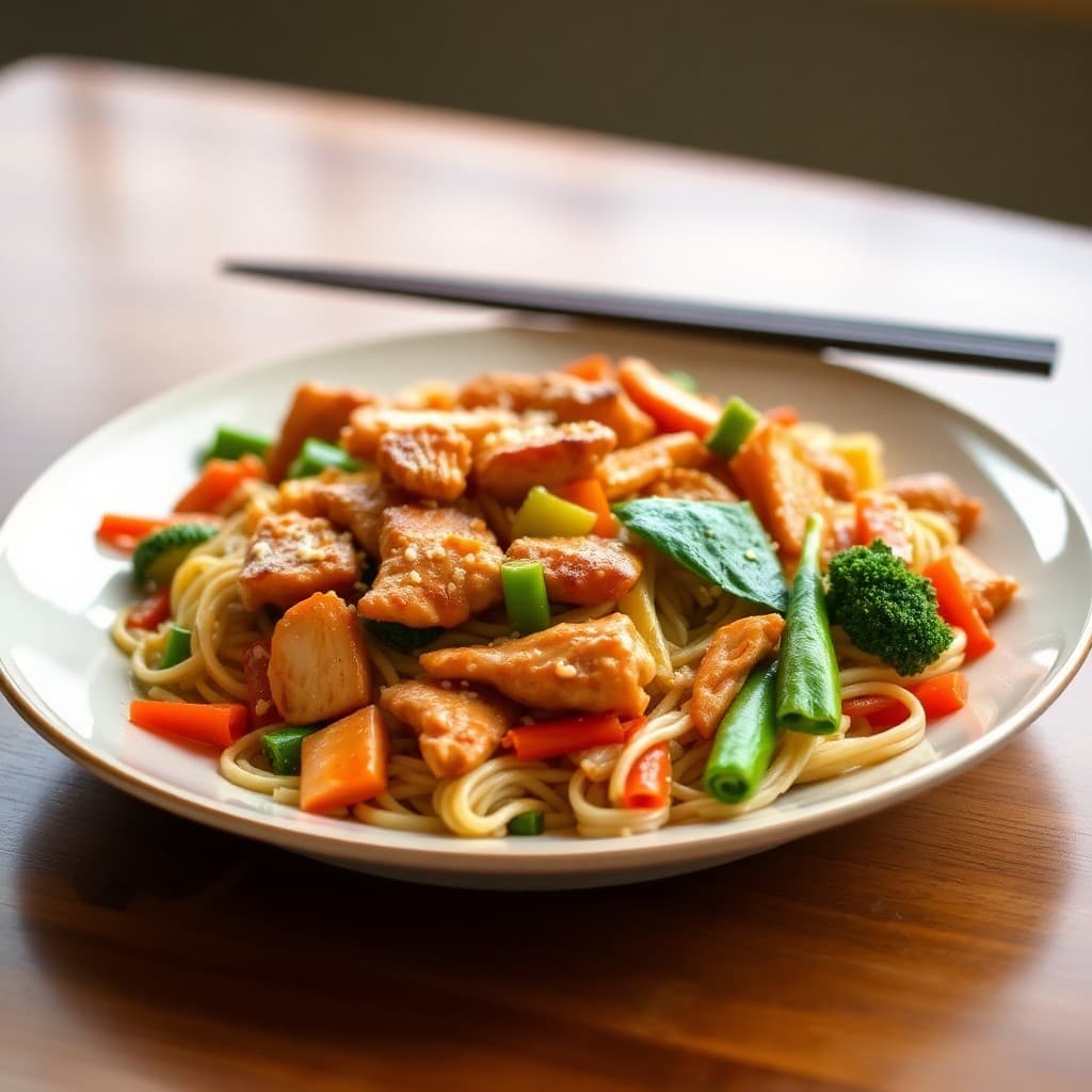 Teriyaki Chicken Stir-Fry with Veggie Lo Mein