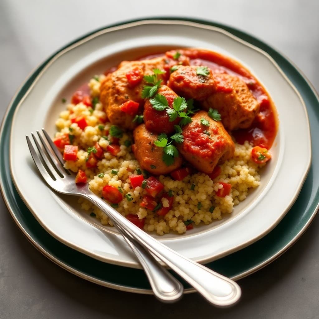 Moroccan Chicken Tagine with Couscous Tabbouleh