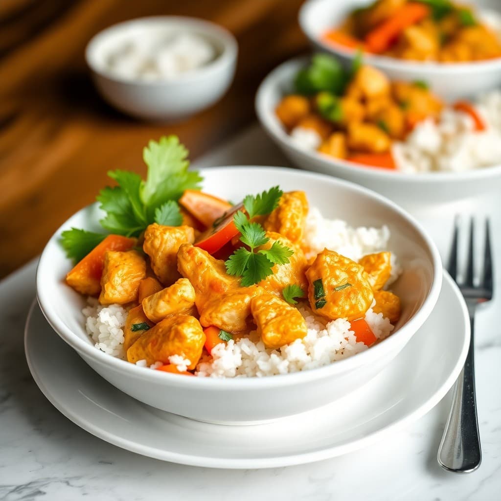 Spicy Thai Chicken Coconut Curry Bowls