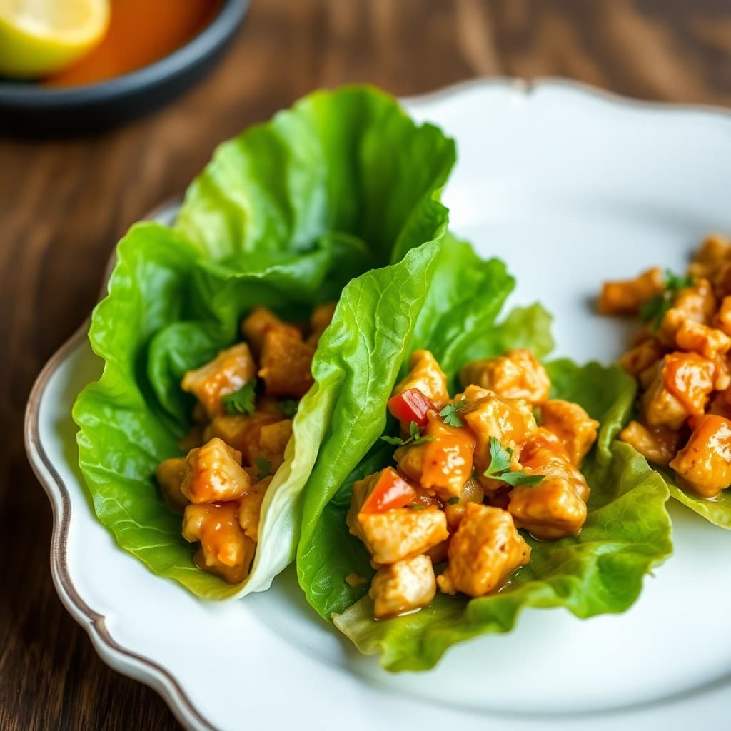 Thai Peanut Chicken Lettuce Wraps