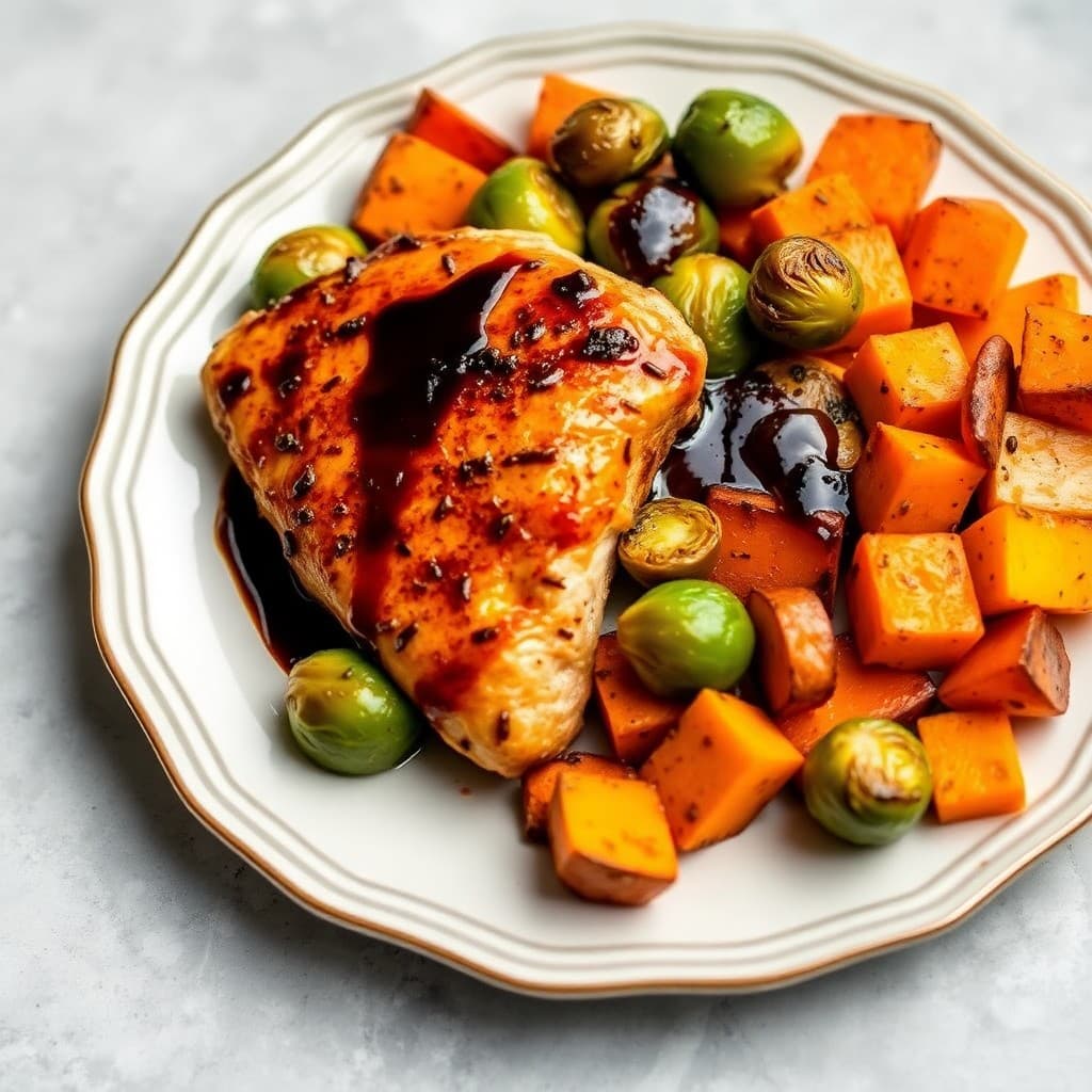Balsamic Glazed Chicken with Roasted Veggies