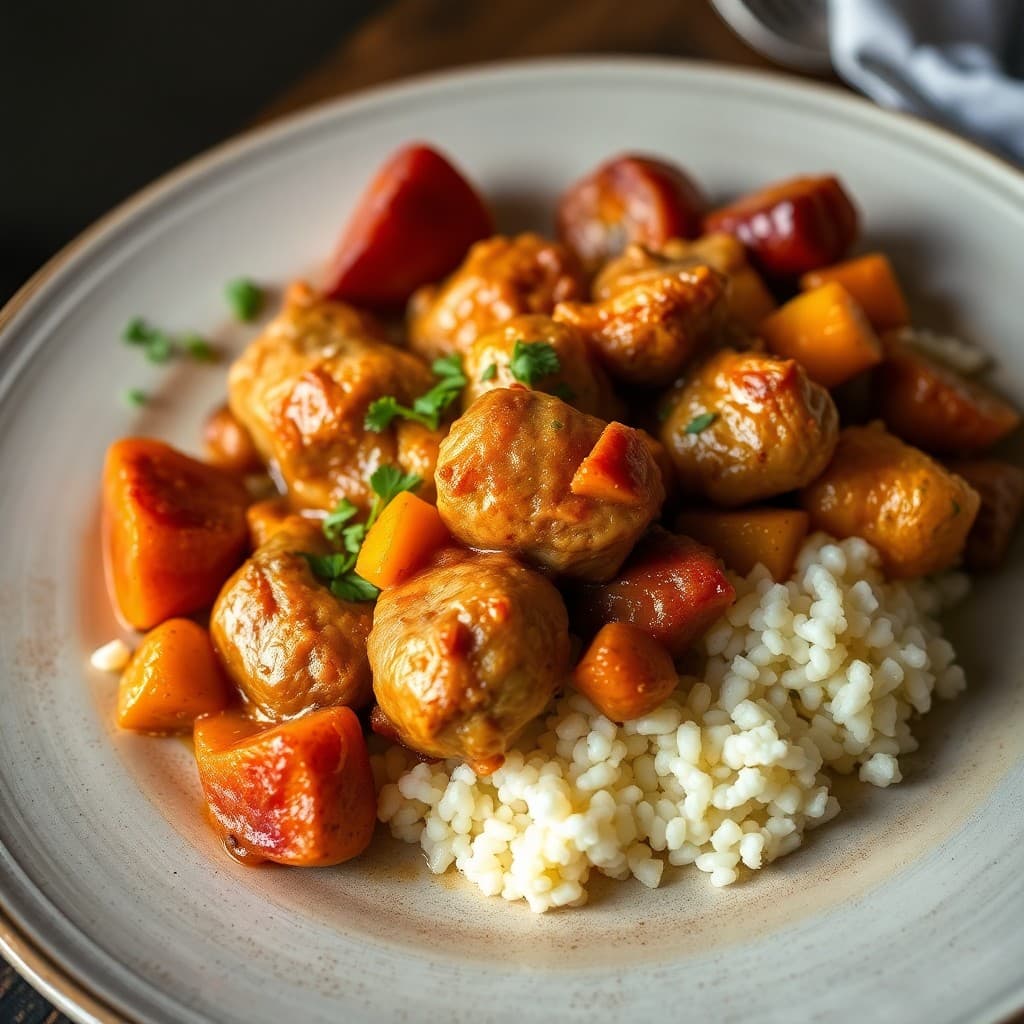 Moroccan-Spiced Chicken Tagine with Apricots & Roasted Root Vegetables