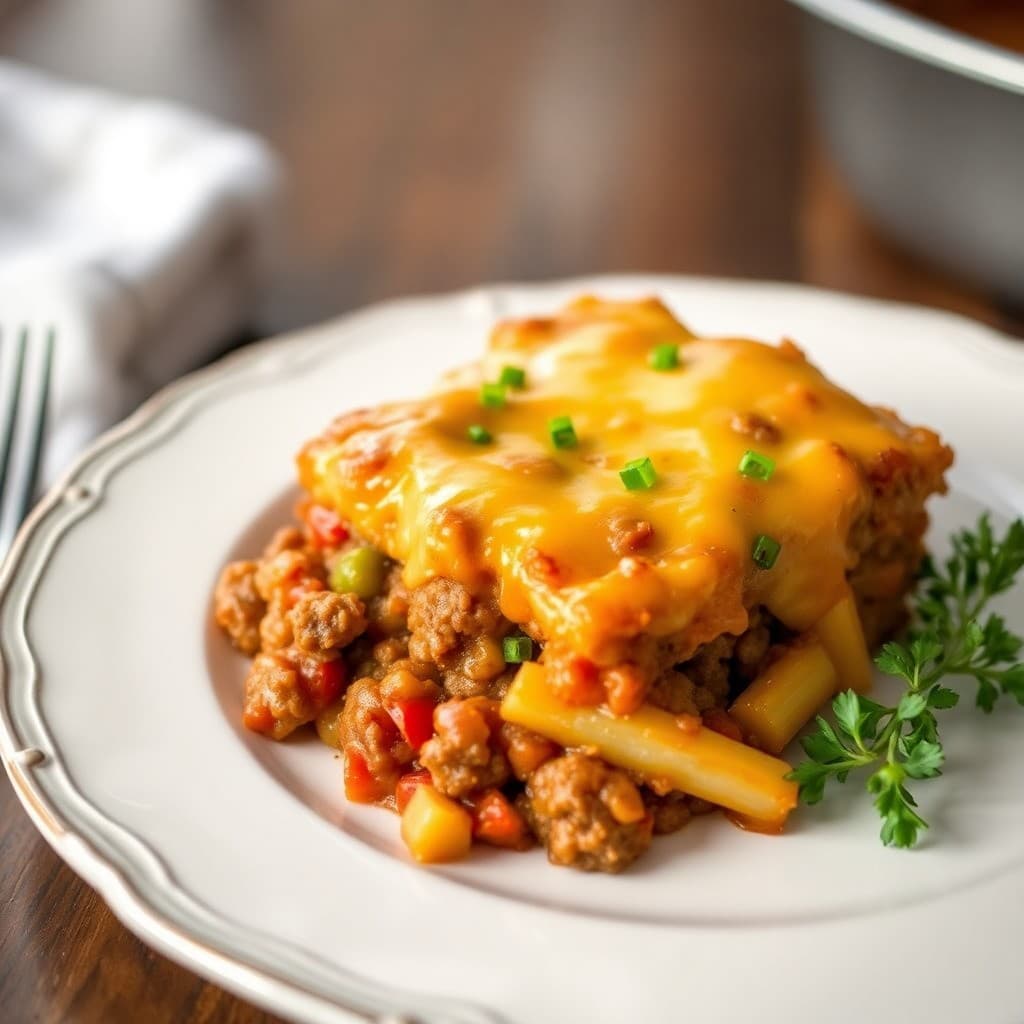 Cheesy Beef & Veggie Bake