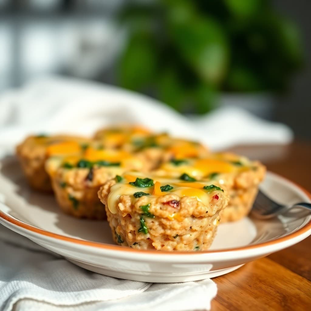 Cheesy Baked Oatmeal Cups