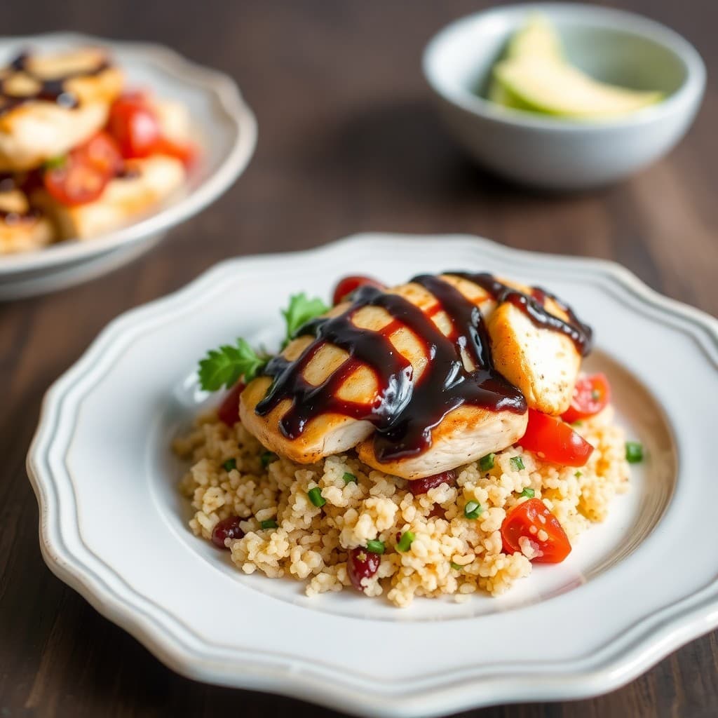 Balsamic Glazed Chicken Bruschetta Bowls