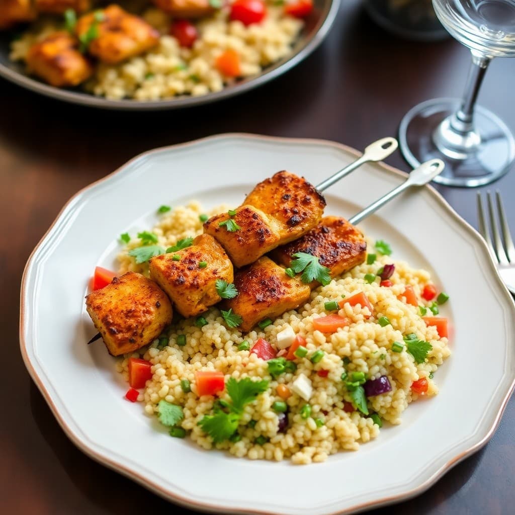 Zesty Moroccan Chicken Skewers with Couscous Salad