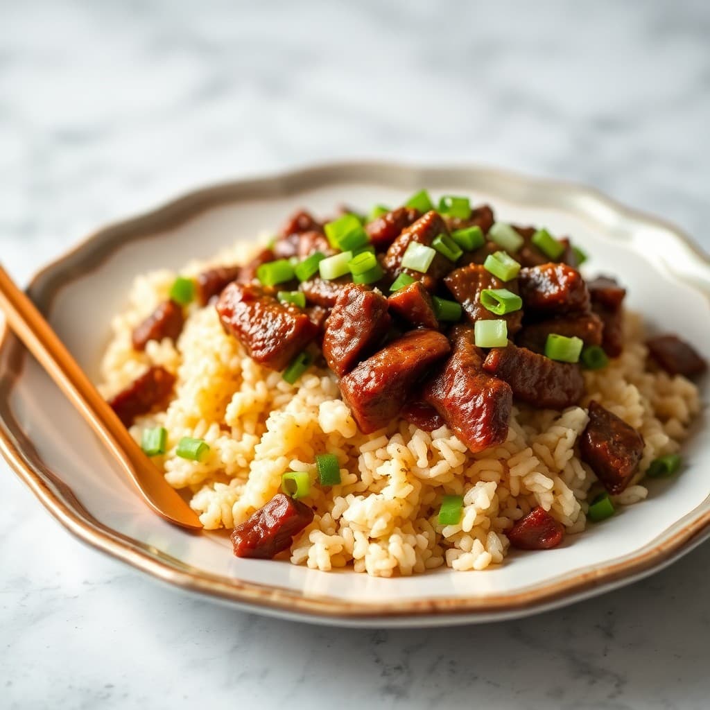 Korean Beef Bulgogi Bowls with Ginger-Scallion Fried Rice
