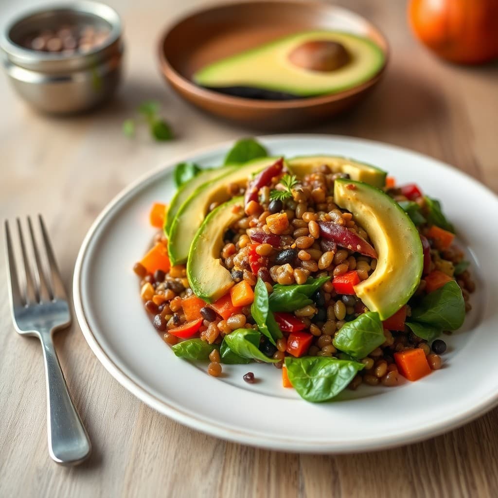 Hearty Autumn Lentil and Vegetable Salad