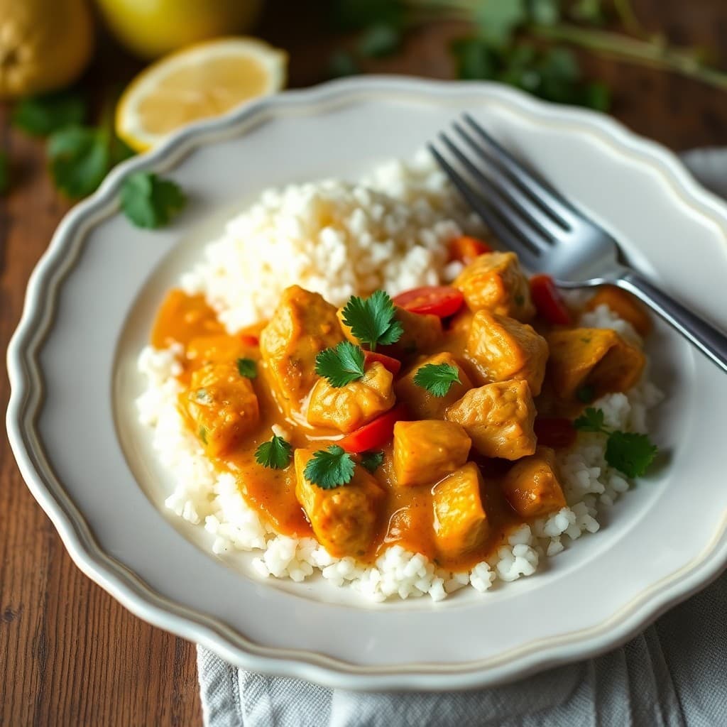 Thai Chicken Coconut Curry with Cauliflower Rice