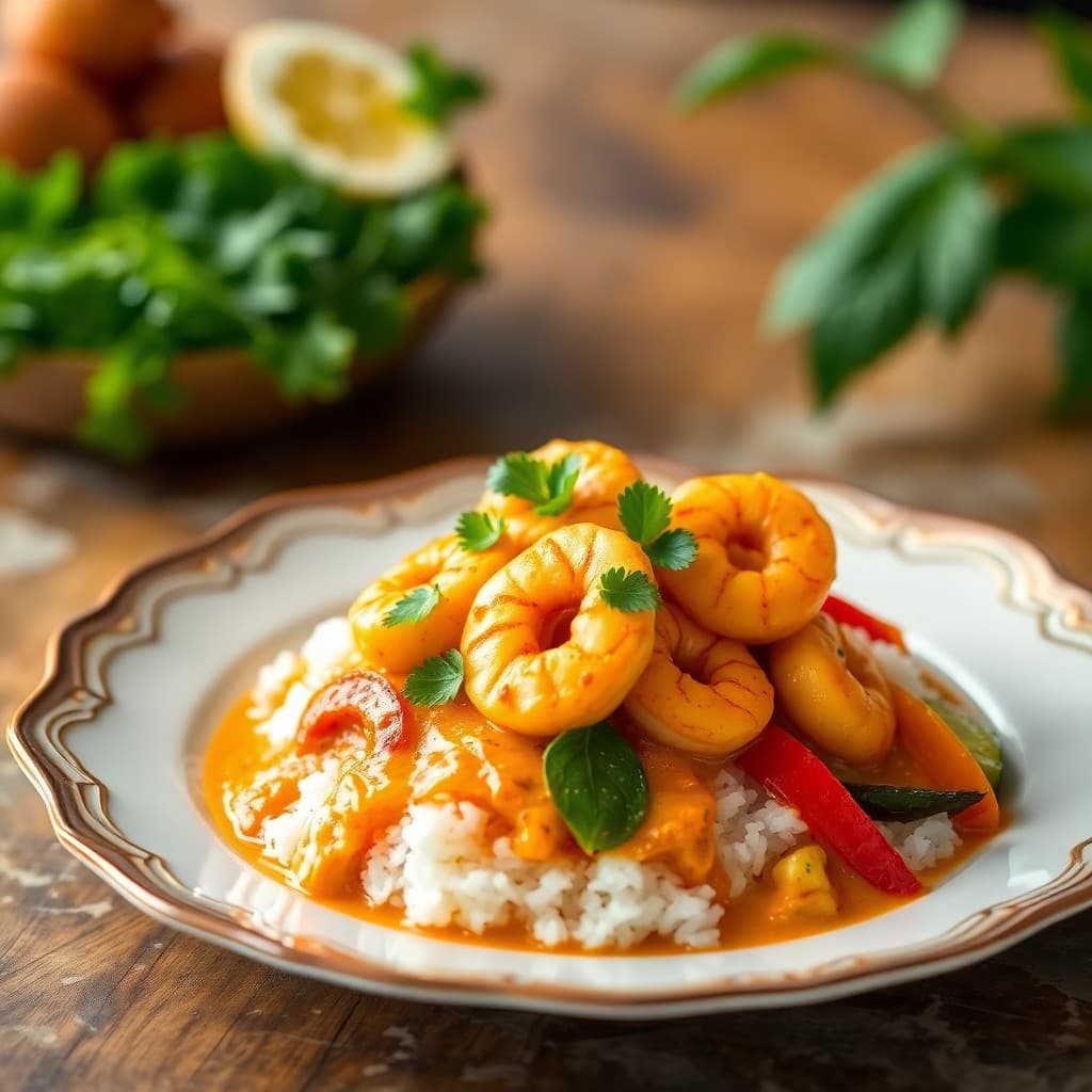 Vibrant Thai Coconut Curry Shrimp Bowls