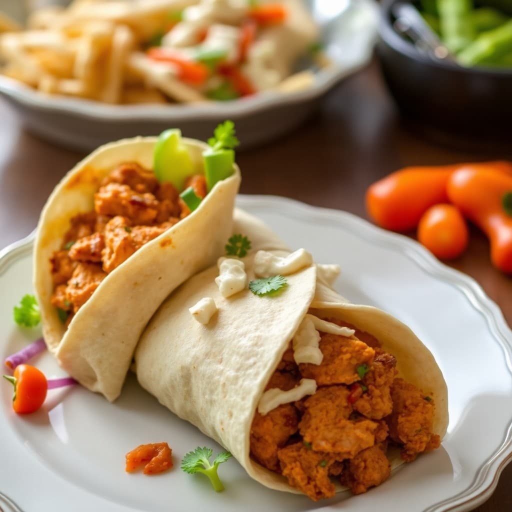 Baked Korean BBQ Chicken Wraps