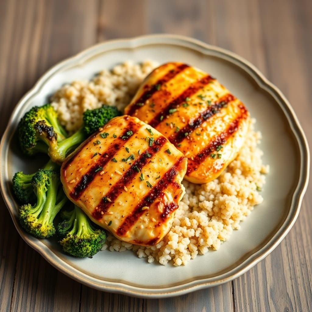 Citrus-Herb Grilled Chicken with Roasted Broccoli and Quinoa