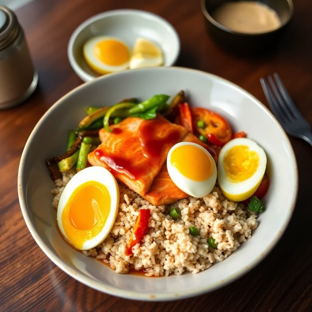 Japanese Miso-Glazed Salmon Breakfast Bowl