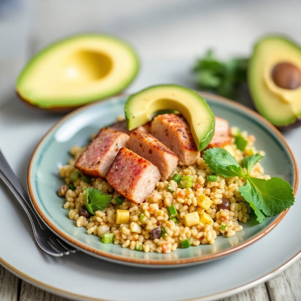 Seared Tuna Salad with Quinoa and Avocado