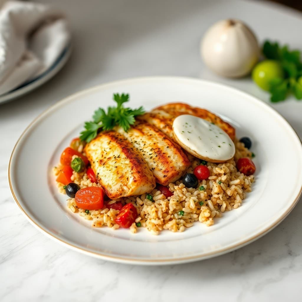 Provençal Chicken Paillard with Herbed Bulgur and Roasted Ratatouille