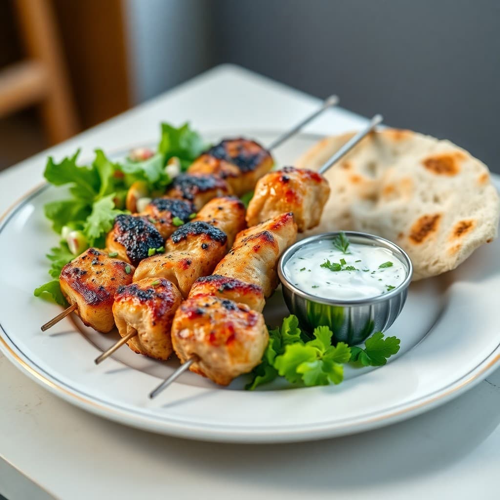 Greek Chicken Souvlaki with Tzatziki