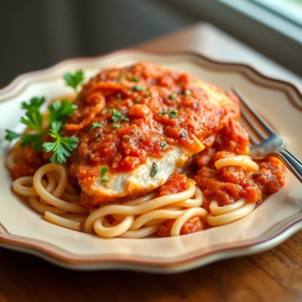 Zesty Chicken Parm Pasta Bake