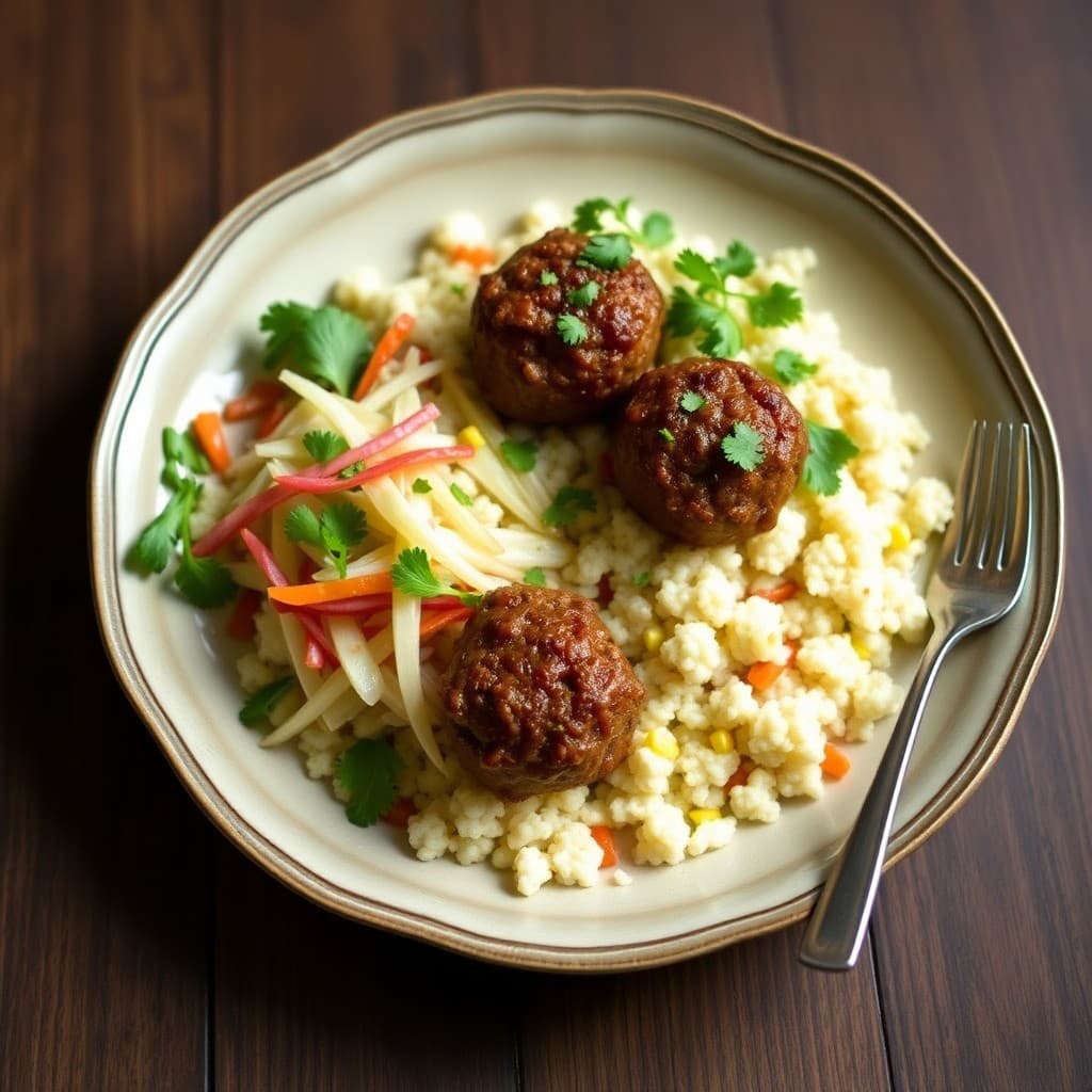 Moroccan Lamb Meatball Bowls with Couscous