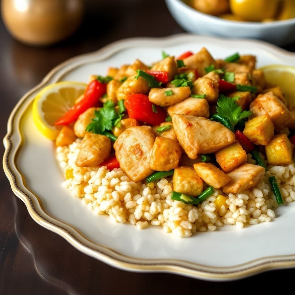 Zesty Lemon Chicken Stir-Fry with Quinoa