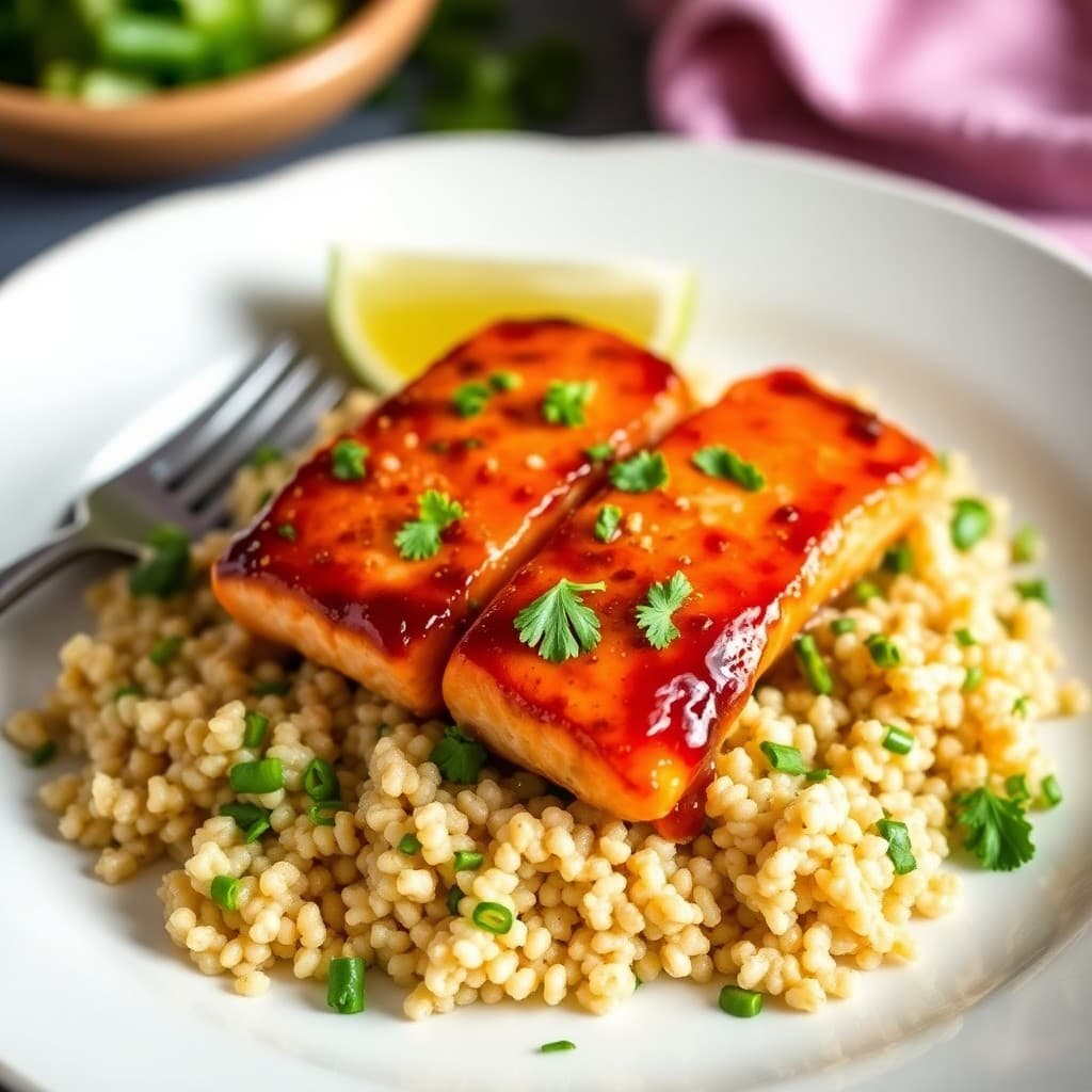 Honey Garlic Salmon Bowls with Cilantro Lime Quinoa