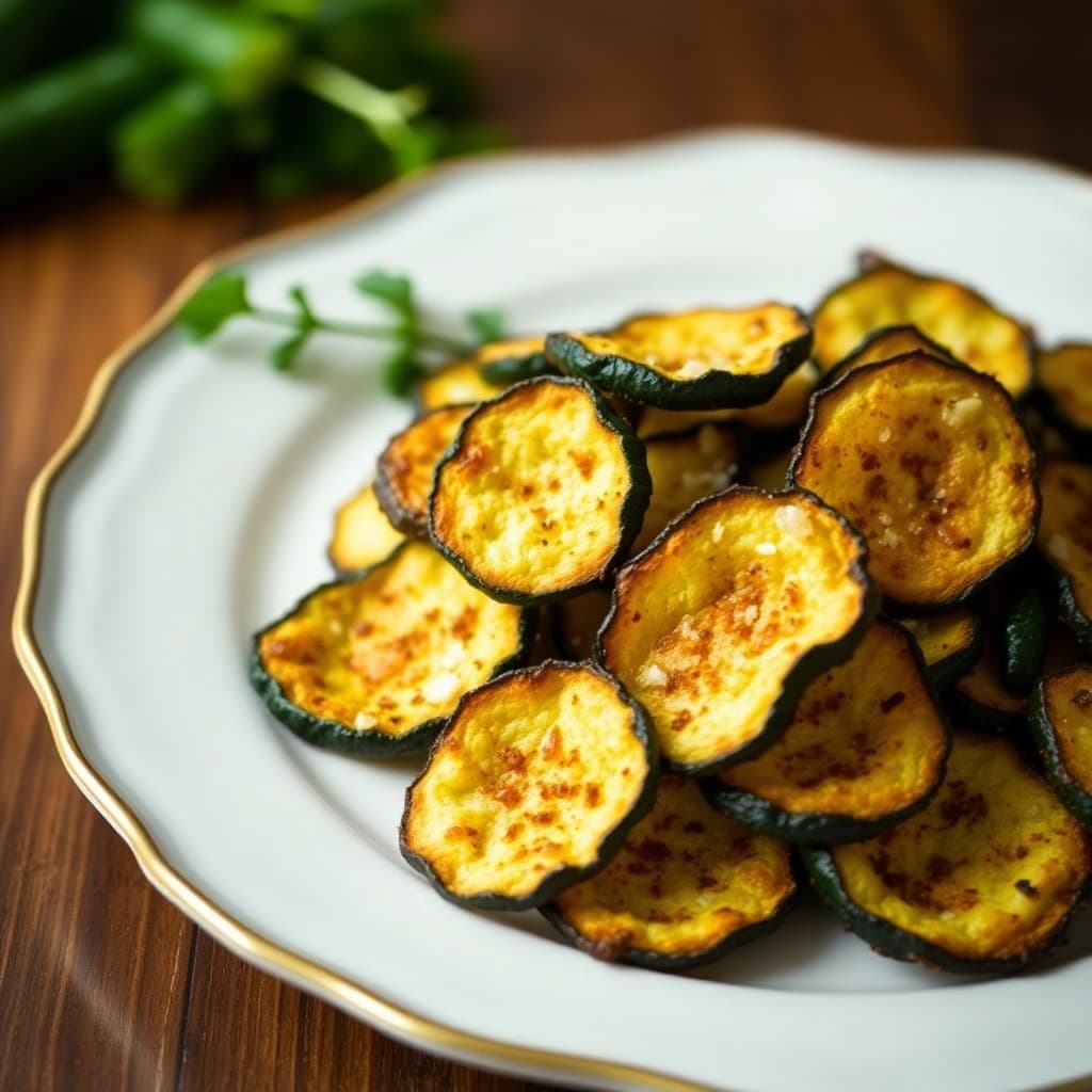 Roasted Garlic and Parmesan Zucchini Chips