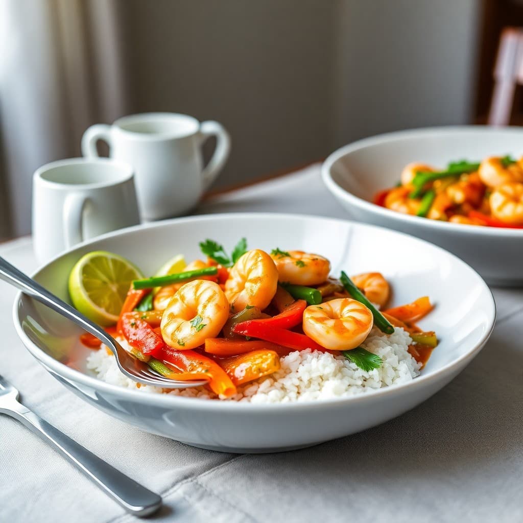 Vietnamese Lemongrass Shrimp and Veggie Breakfast Bowls