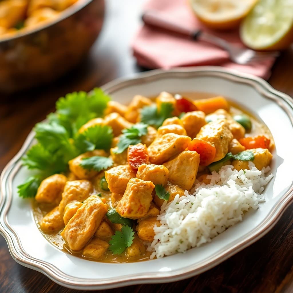 Sizzling Thai Coconut Curry Chicken Bowls