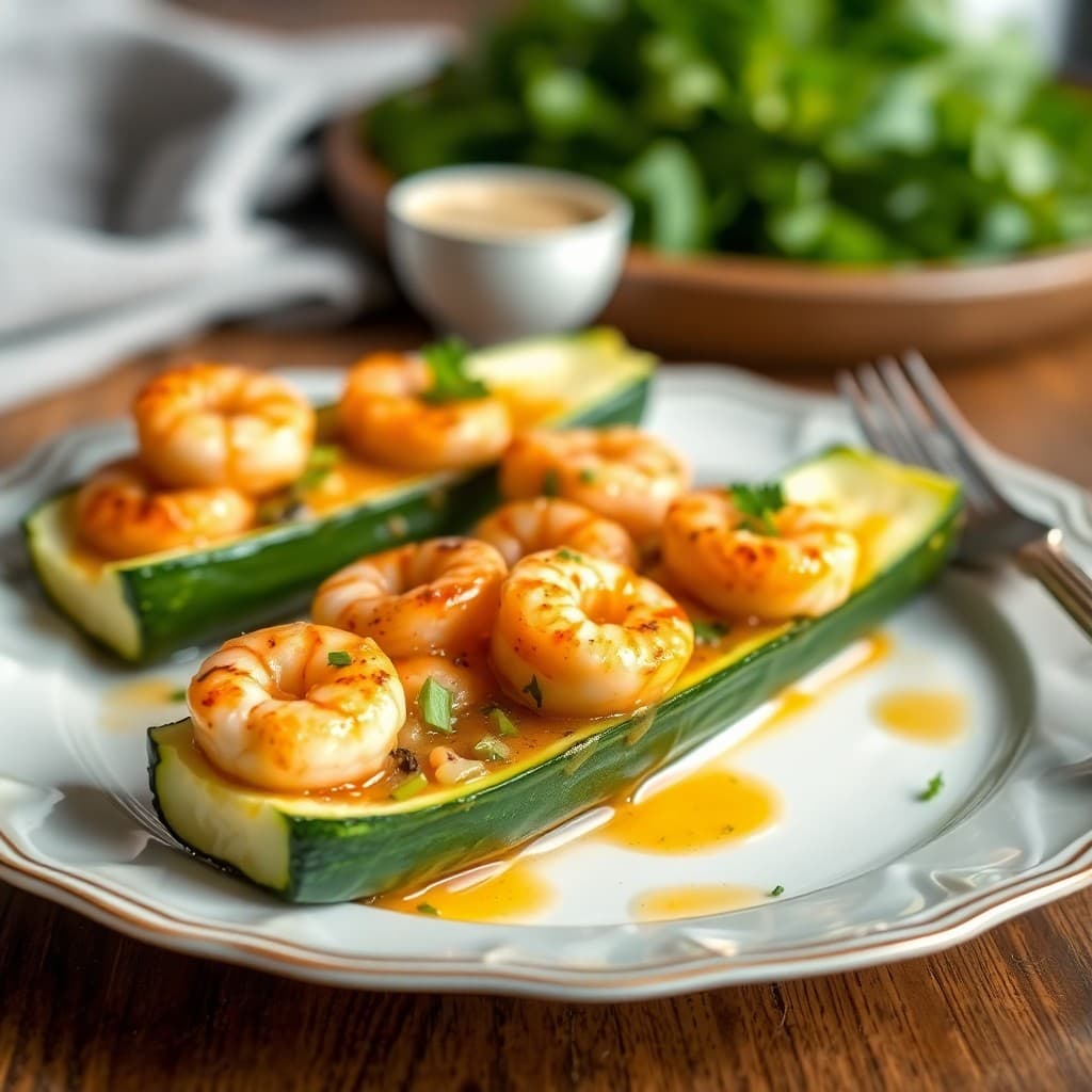Sizzling Garlic-Herb Shrimp Zucchini Boats
