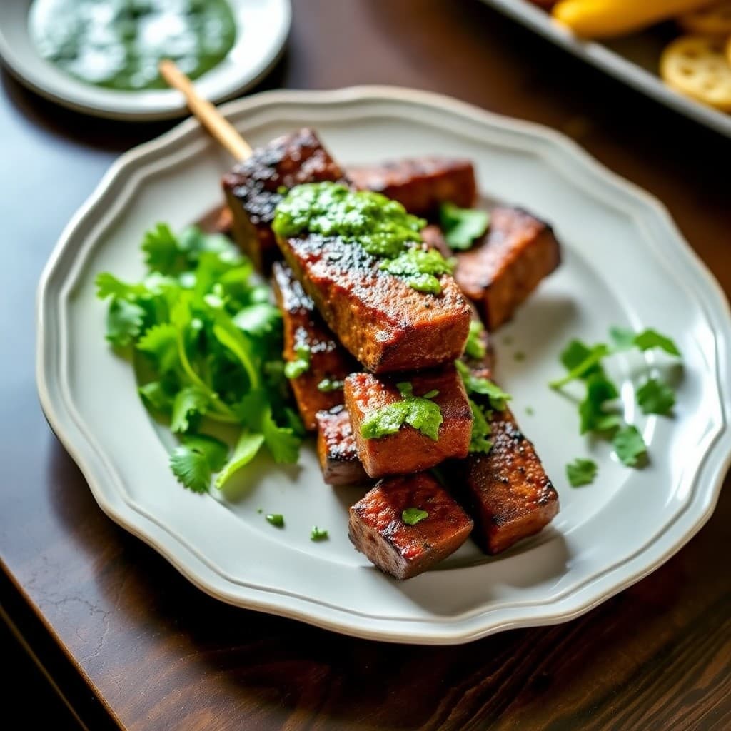 Vibrant Brazilian Picanha Steak Skewers with Chimichurri