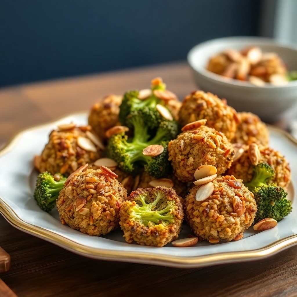 Keto Roasted Broccoli and Almond Bites