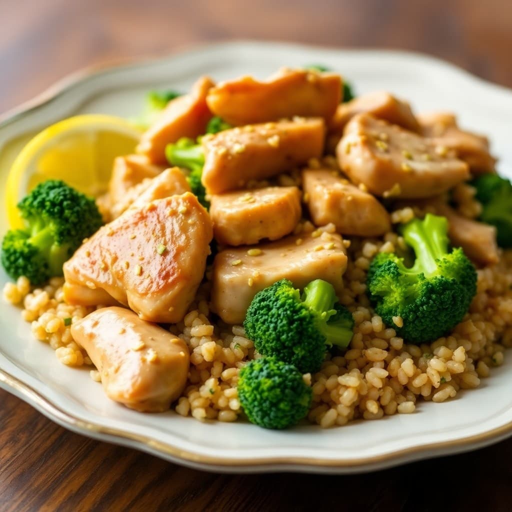 Zesty Lemon-Garlic Chicken Stir-Fry with Broccoli and Quinoa