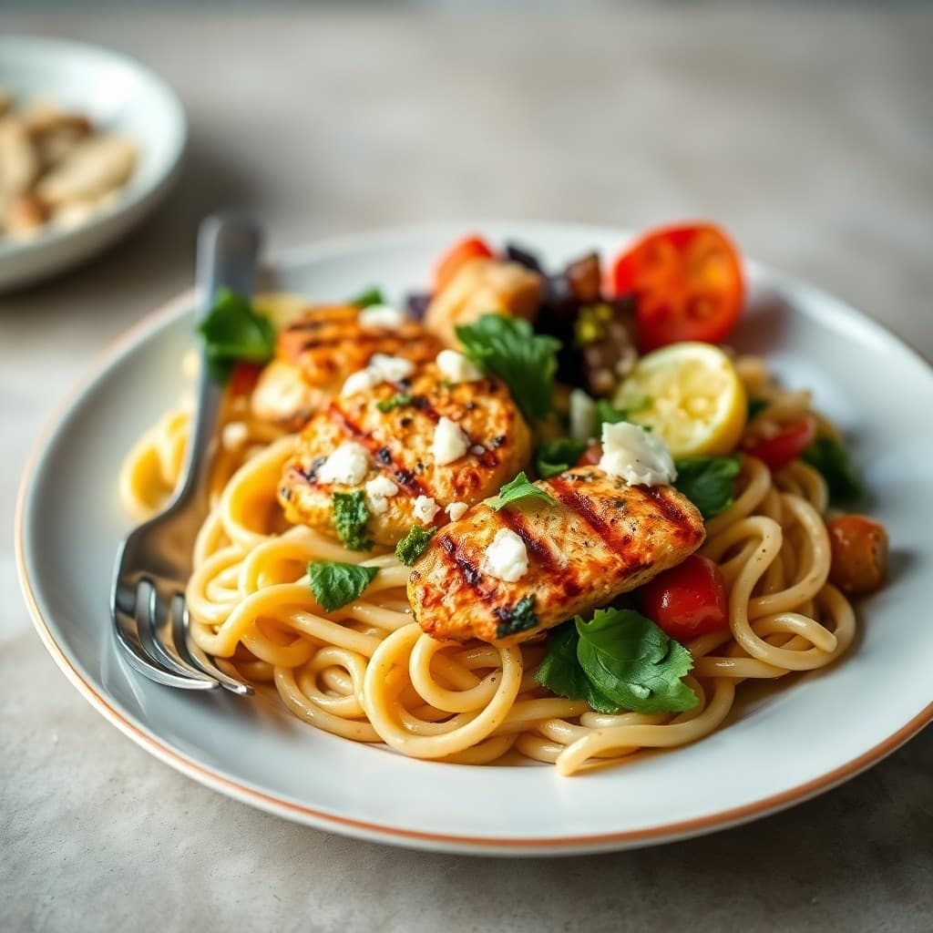 Grilled Chicken Pesto Pasta Bowls