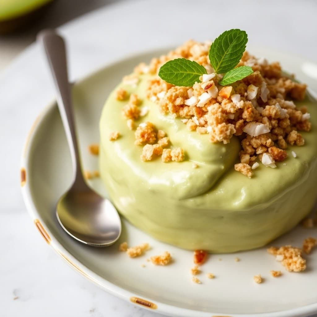 Creamy Avocado Lime Mousse with Toasted Coconut Crumble