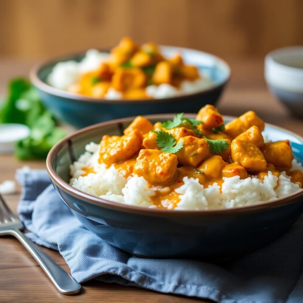 Spicy Coconut Chicken Curry Bowls