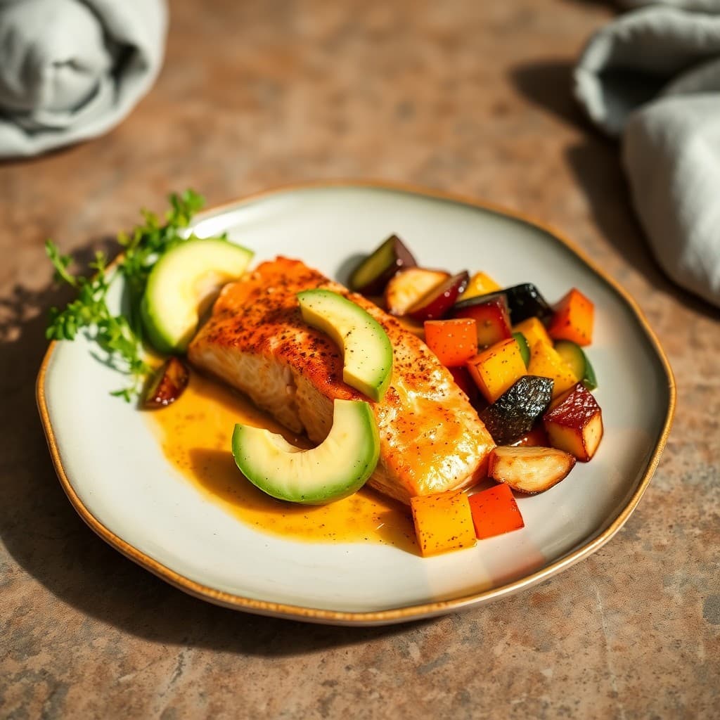 Satiating Salmon with Roasted Autumn Veggies