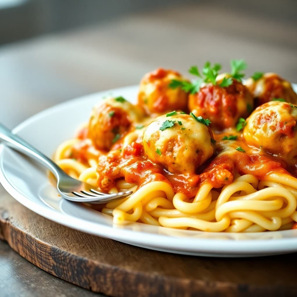 Cheesy Meatball Casserole