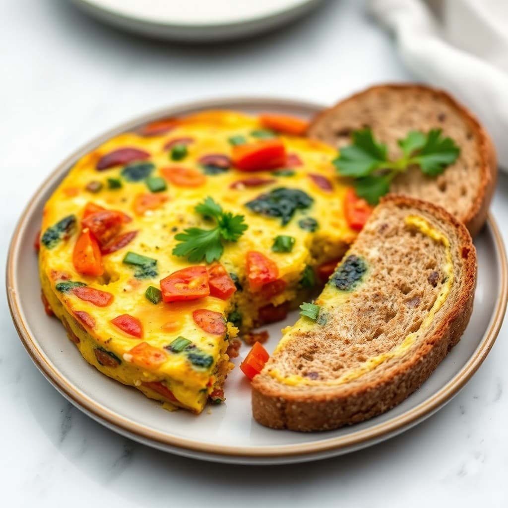 Vegetable Frittata with Whole Grain Toast