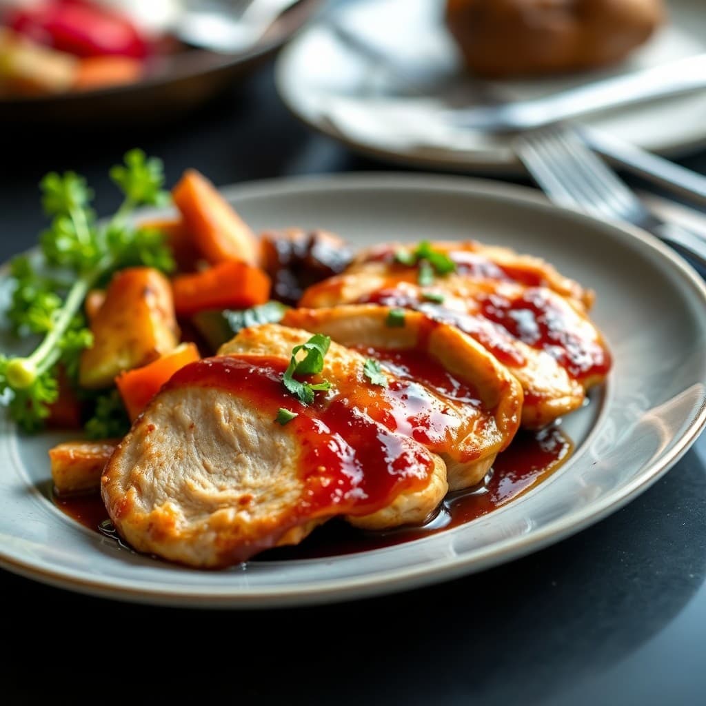 Teriyaki Glazed Chicken with Roasted Vegetable Medley