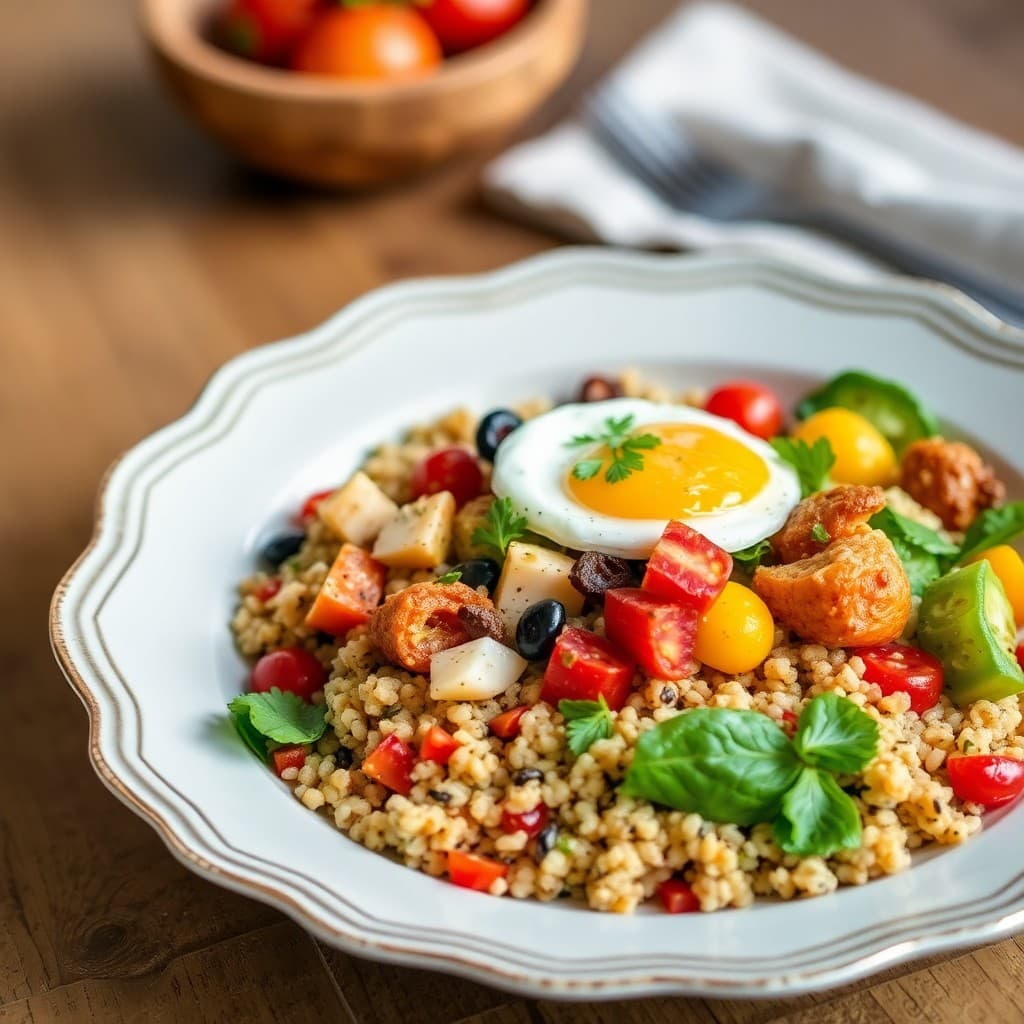 Mediterranean Breakfast Quinoa Bowl