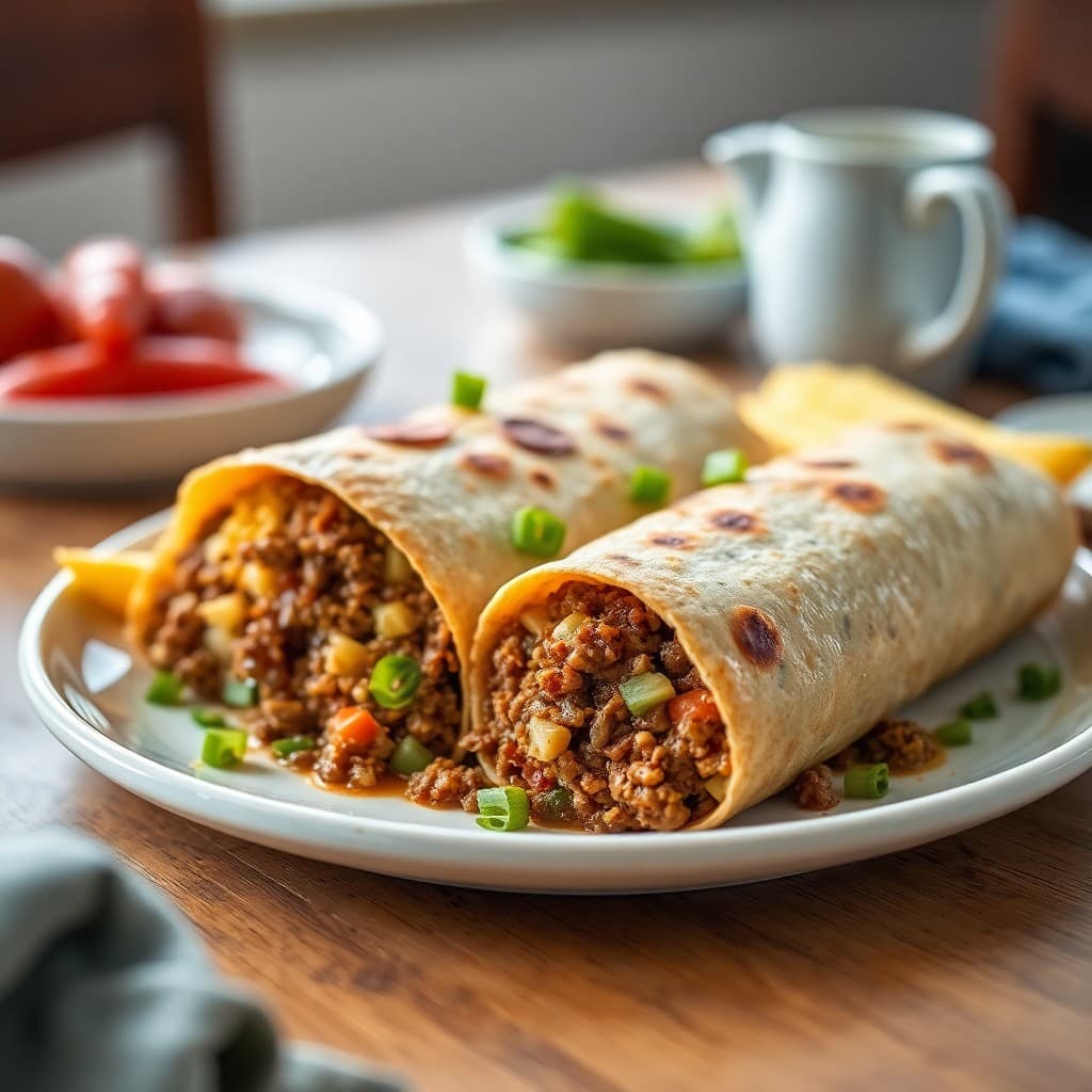 Beefy Breakfast Burritos