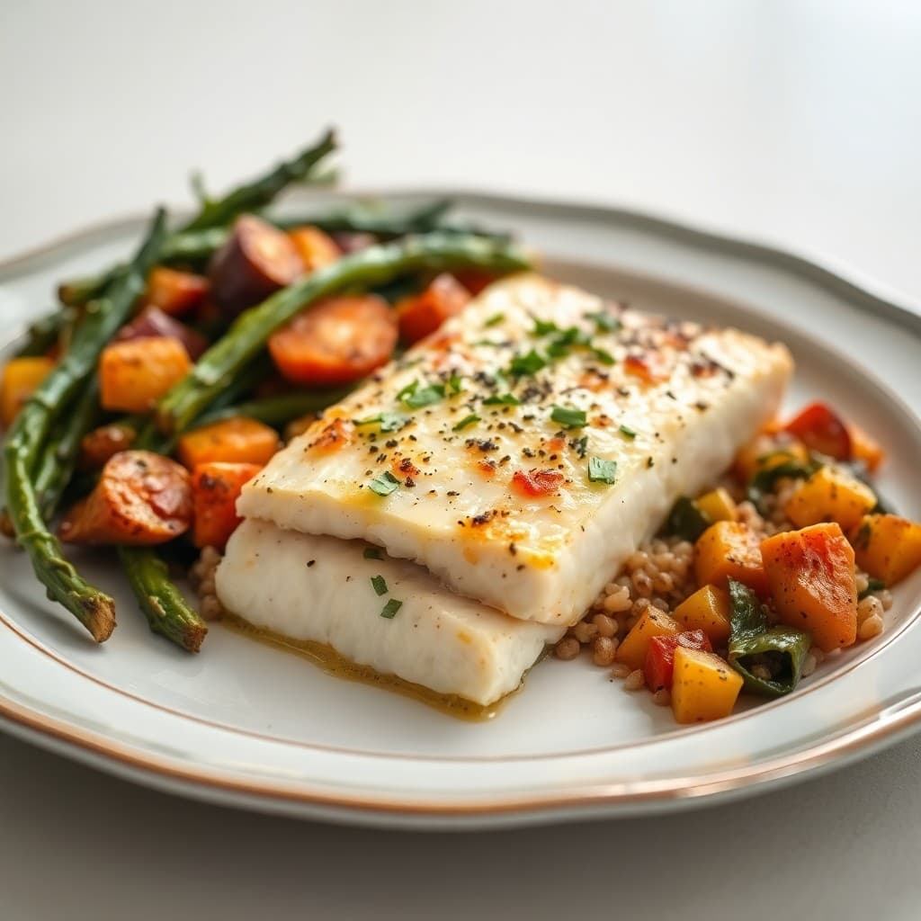 Mediterranean Baked Cod with Roasted Veggies