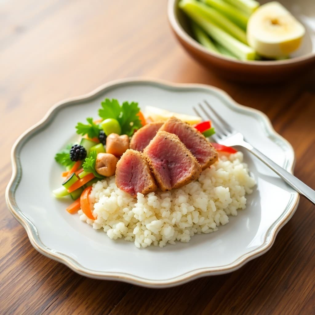 Seared Tuna Poke Bowl with Cauliflower Rice