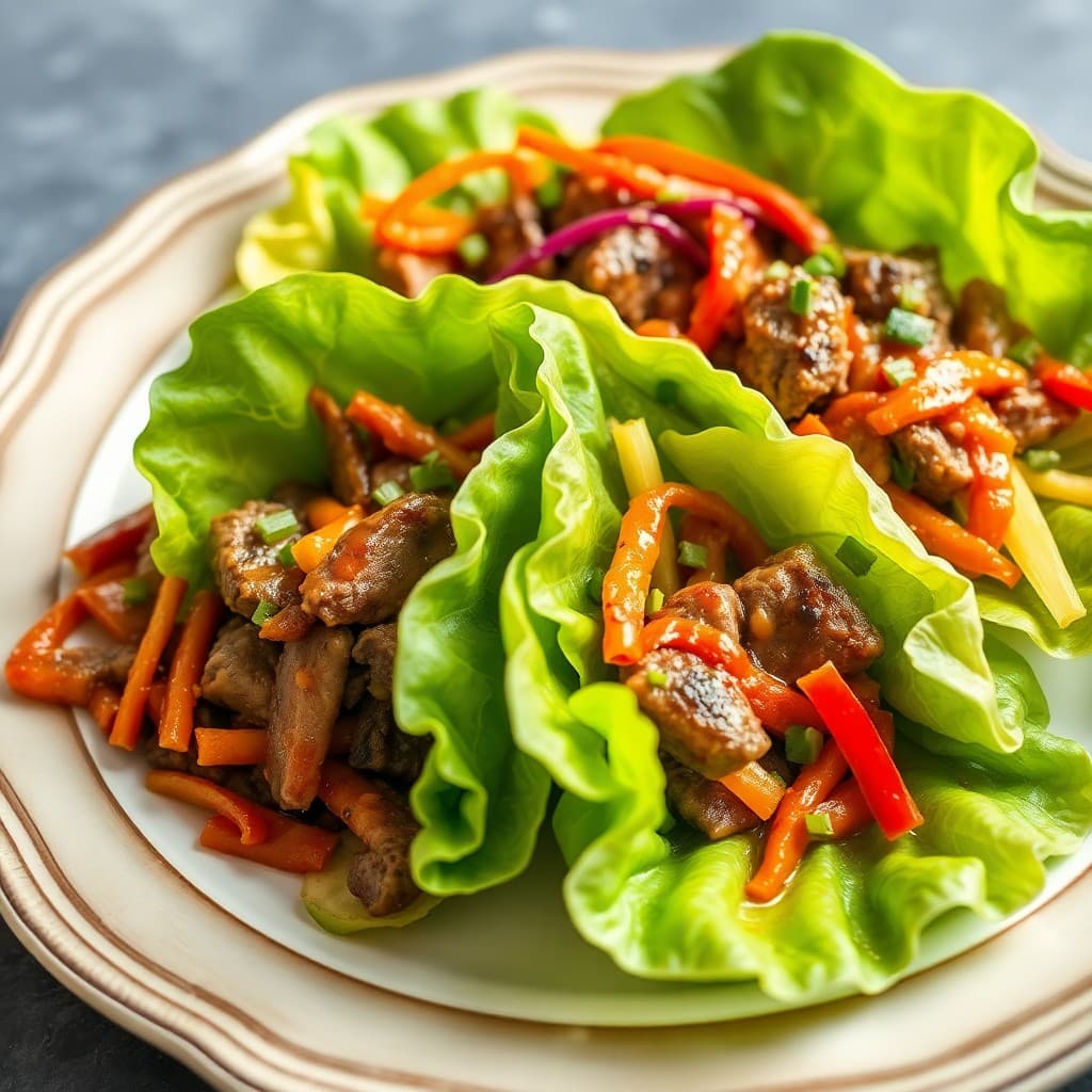 Zesty Korean Bulgogi Beef Lettuce Wraps