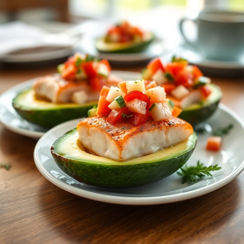 Seared Salmon Avocado Breakfast Boats