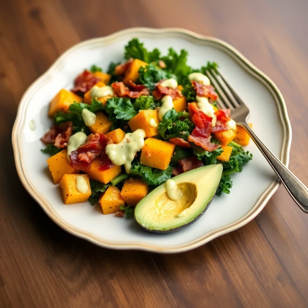 Roasted Butternut Squash and Kale Salad